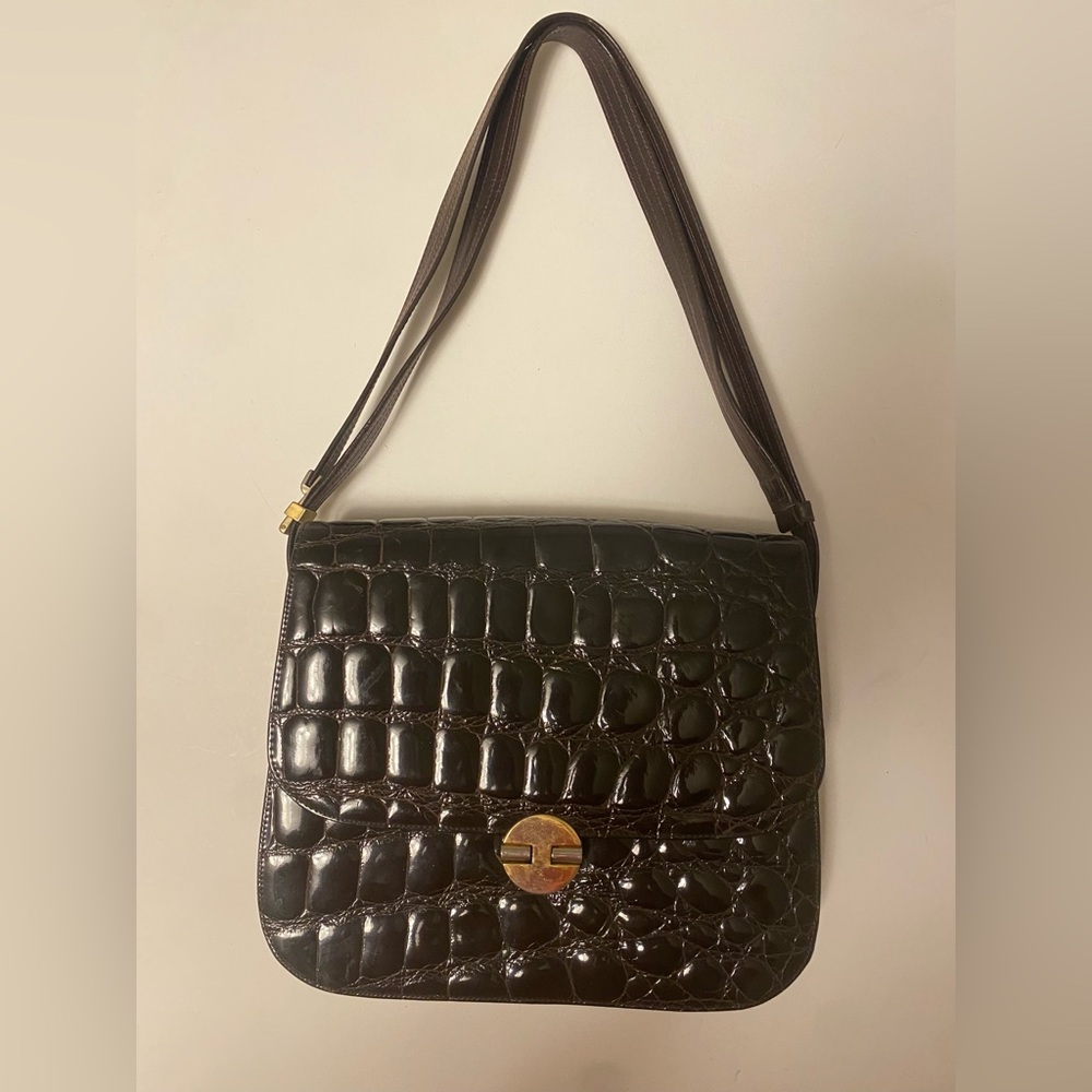 Vintage Amelia Berko Brown Leather Shoulder Bag
